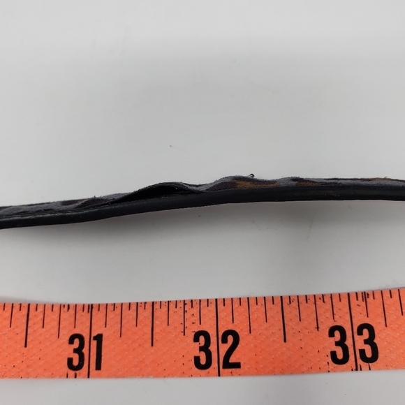 MNG MANGO SKINNY GREY ANIMAL CHEETAH PRINT BELT SILVER ROUND BUCKLE WOMEN MEDIUM - Picture 12 of 13